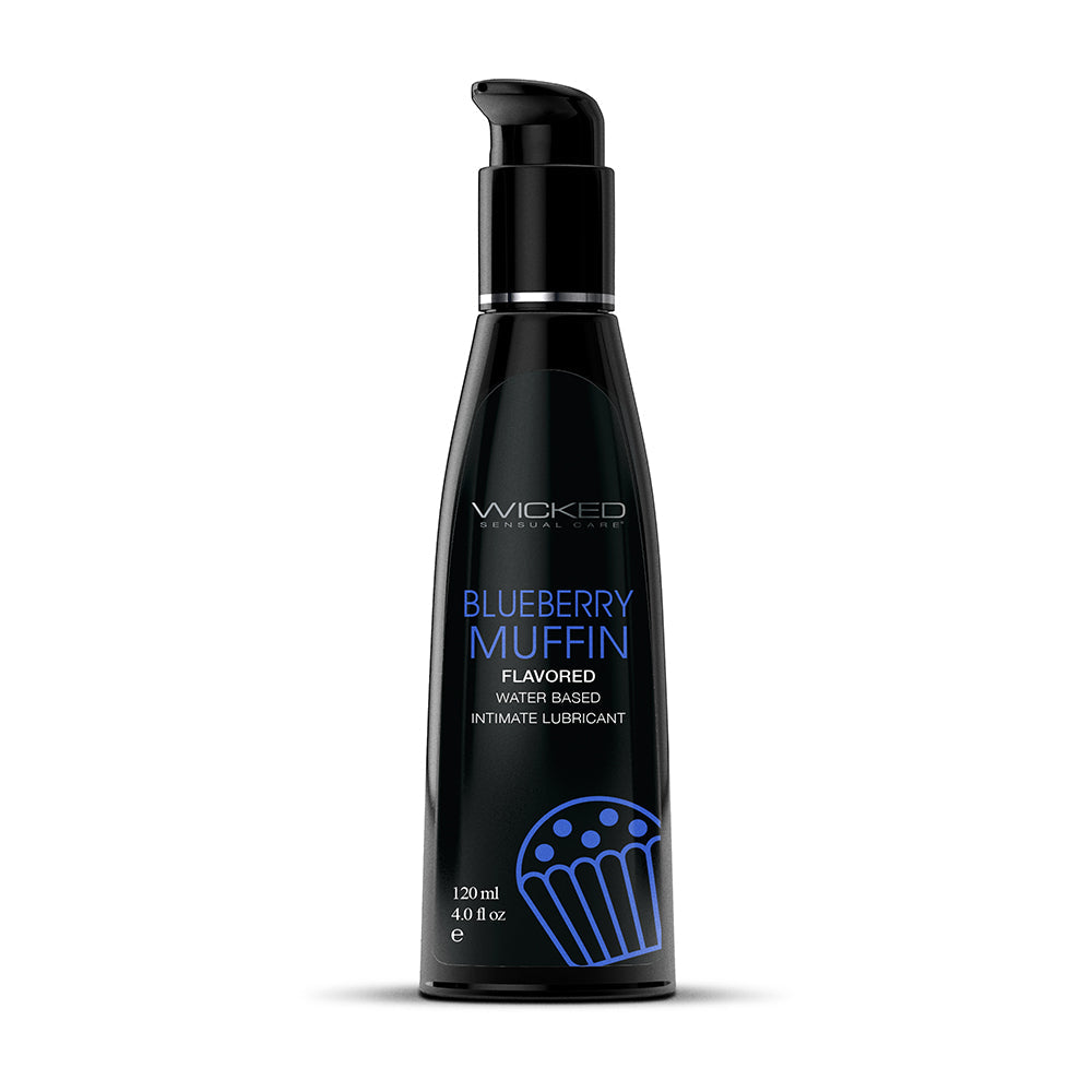 Wicked Sensual Care Aqua Flavored Lube-Blueberry Muffin 4oz