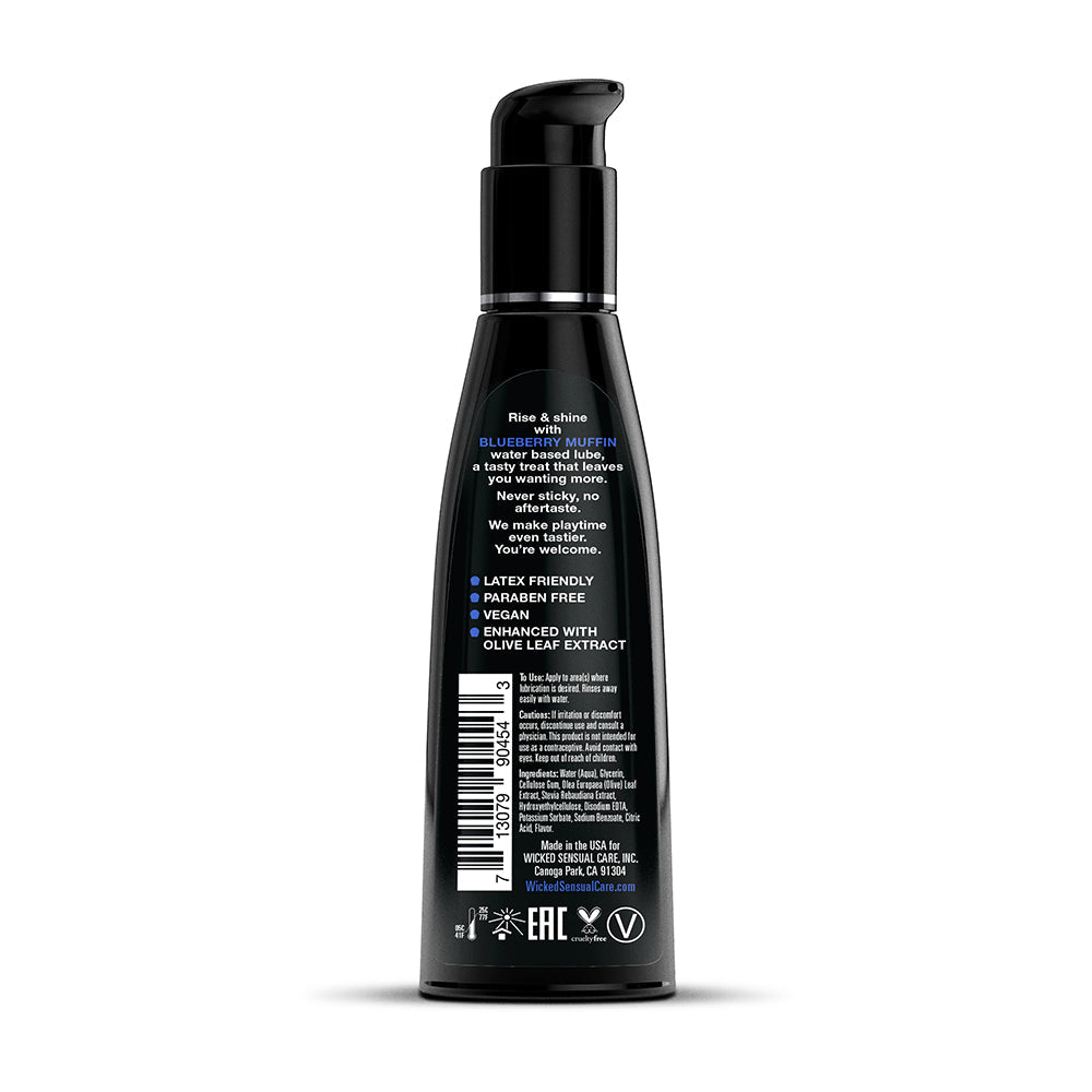 Wicked Sensual Care Aqua Flavored Lube-Blueberry Muffin 4oz
