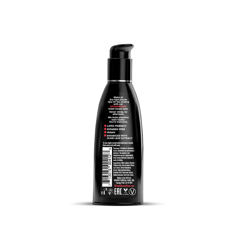 Wicked Sensual Care Aqua Flavored Lube-Strawberry 2oz