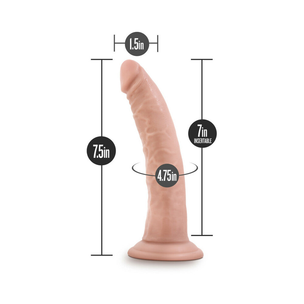 Dr. Skin Glide Self Lubricating Dildo-Vanilla 7.5"