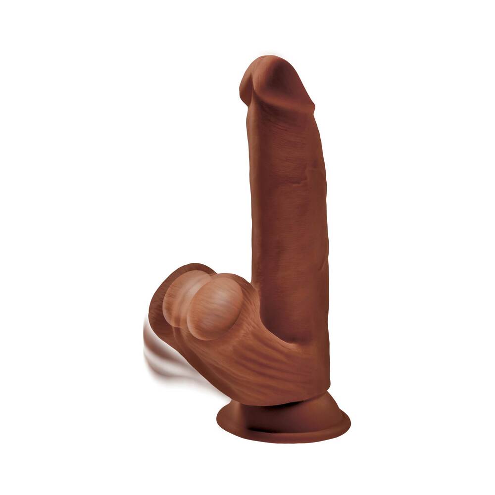King Cock Plus Triple Density Cock With Swinging Balls-Brown 8"