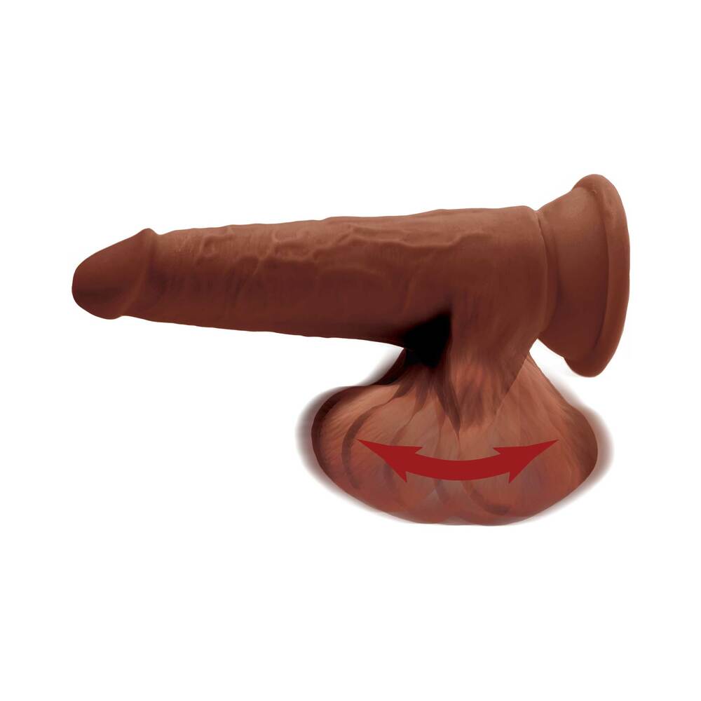 King Cock Plus Triple Density Cock With Swinging Balls-Brown 8"