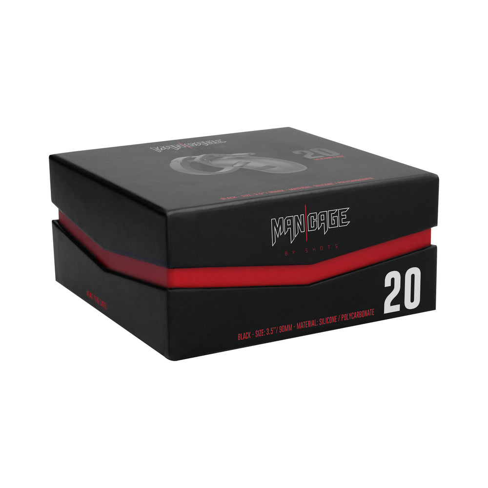 Shots Man Cage Chastity 3.5" Cock Cage Model 20 - Black