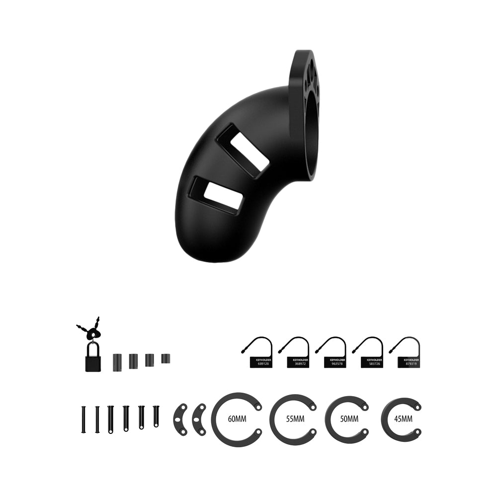 Shots Man Cage Chastity 3.5" Cock Cage Model 20 - Black
