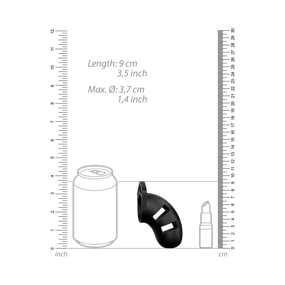 Shots Man Cage Chastity 3.5" Cock Cage Model 20 - Black