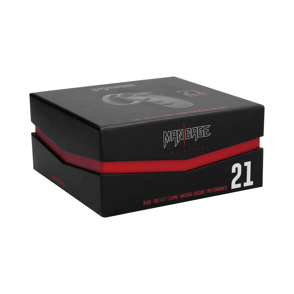 Shots Man Cage Chastity 4.5" Cock Cage Model 21 - Black