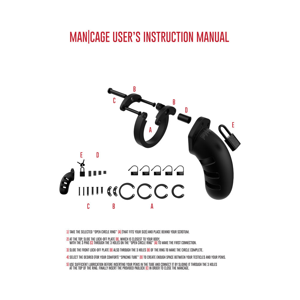 Shots Man Cage Chastity 4.5" Cock Cage Model 21 - Black
