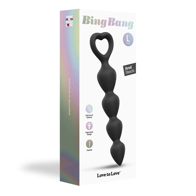 Love To Love Bing Bang Anal Beads-Black Onyx LG