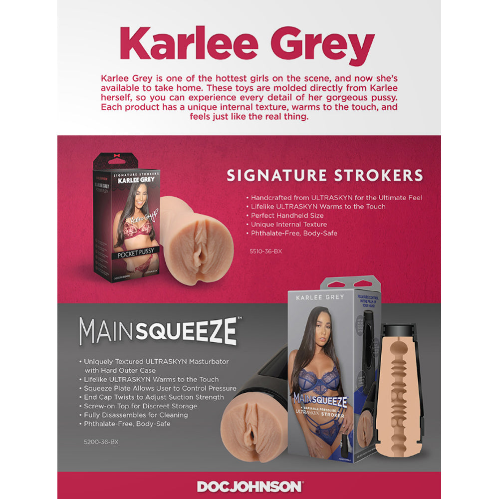 Signature Strokers Karlee Grey Pocket Pussy-Vanilla