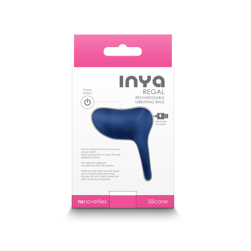 INYA Regal Rechargeable Vibrating Ring - Blue