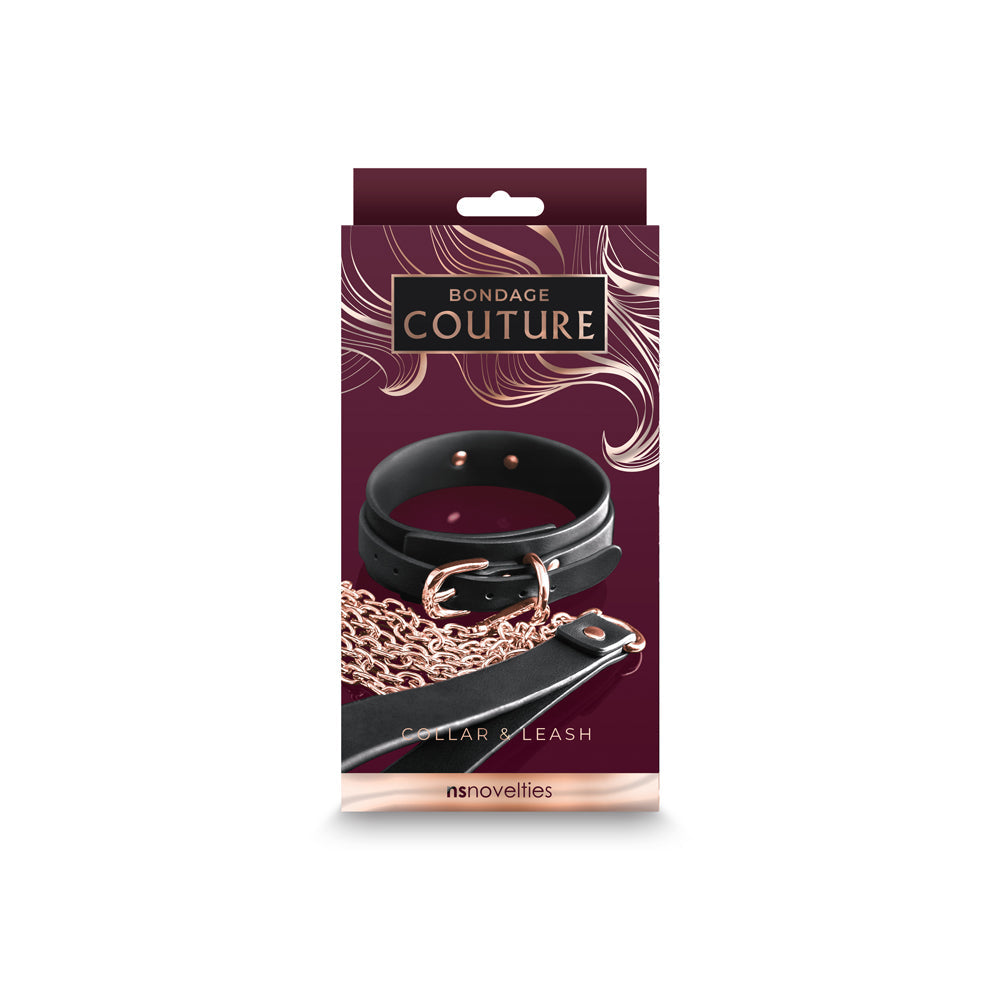 Bondage Couture Collar and Leash-Black