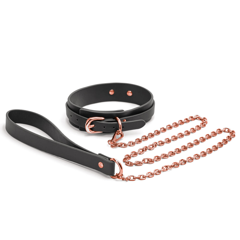 Bondage Couture Collar and Leash-Black