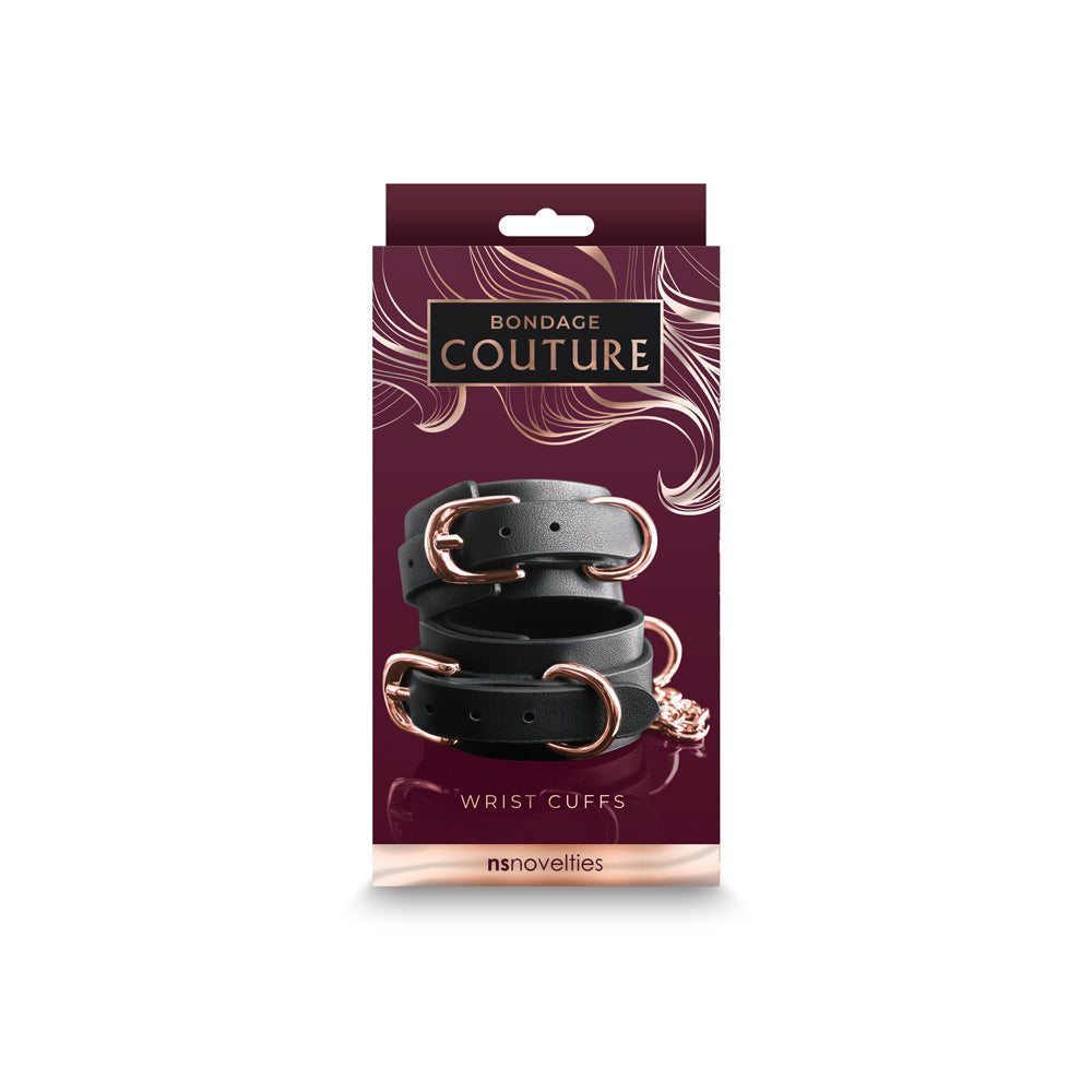 Bondage Couture Wrist Cuffs-Black
