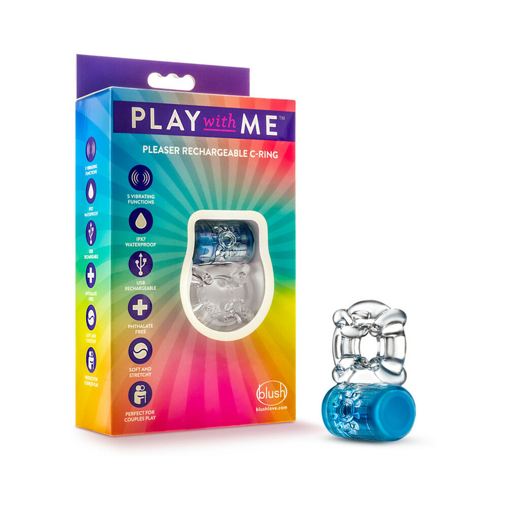 Play With Me Pleaser Rechargeable C-Ring-Blue