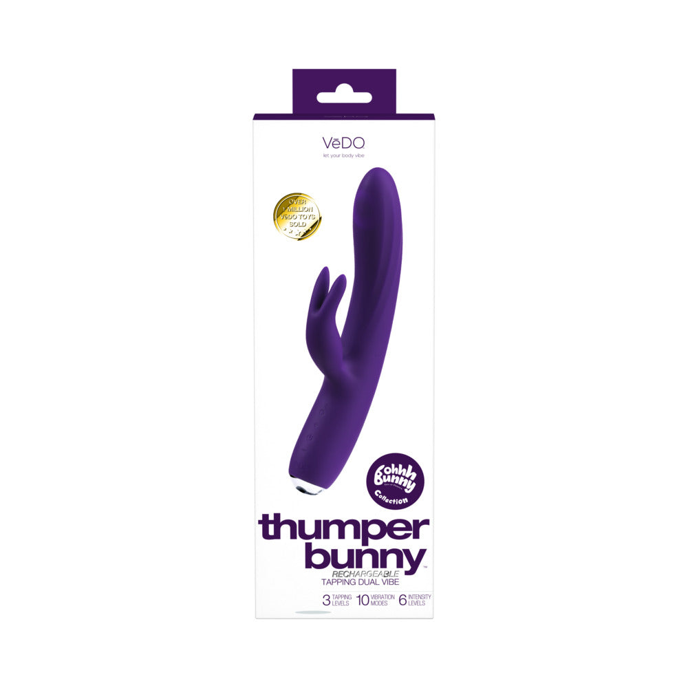 VeDO Thumper Bunny Rechargeable Dual Vibe - Deep Purple