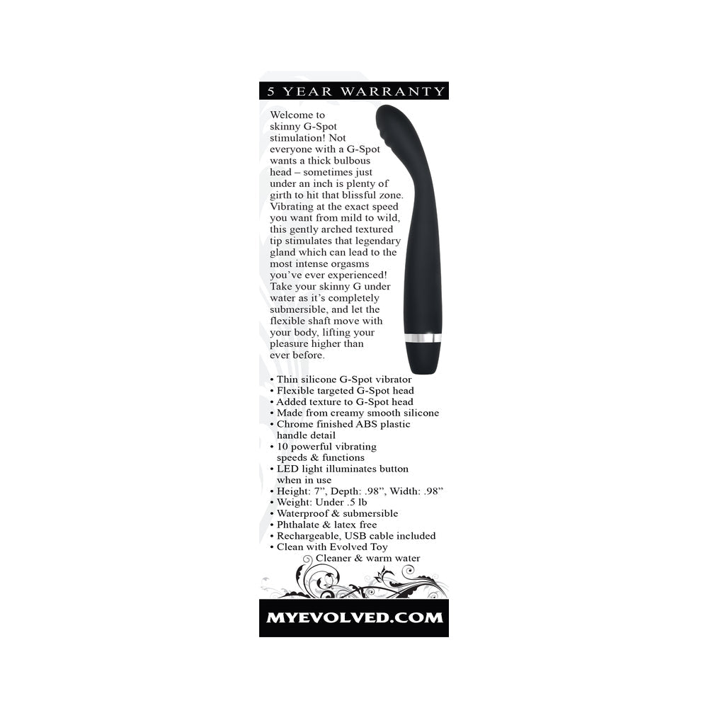 Evolved Skinny G Silicone G Spot Vibrator - Black