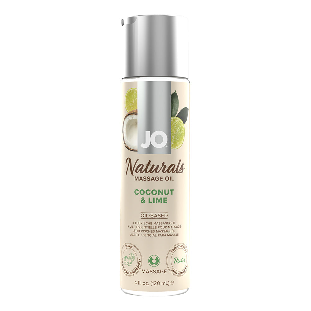 JO Naturals Massage Oil - Coconut & Lime 4 oz Bottle