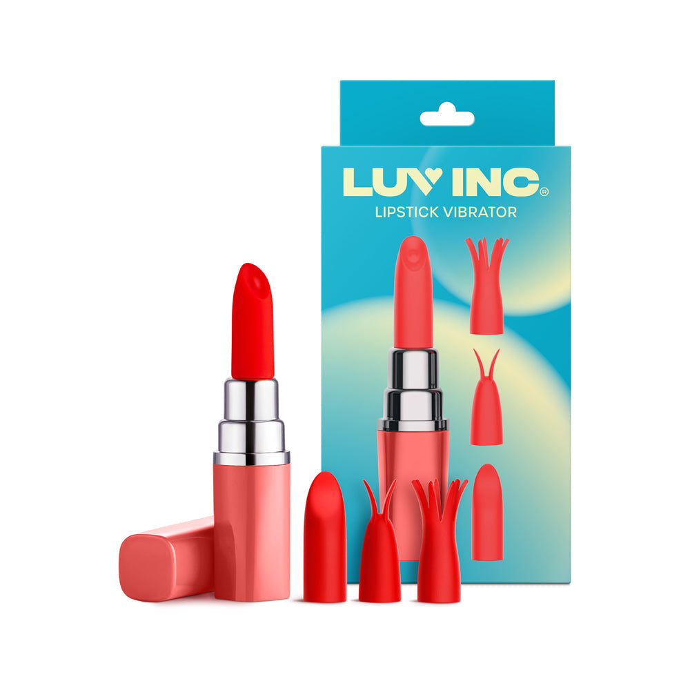 Luv Inc. Lipstick Vibrator w/4 Heads - Coral