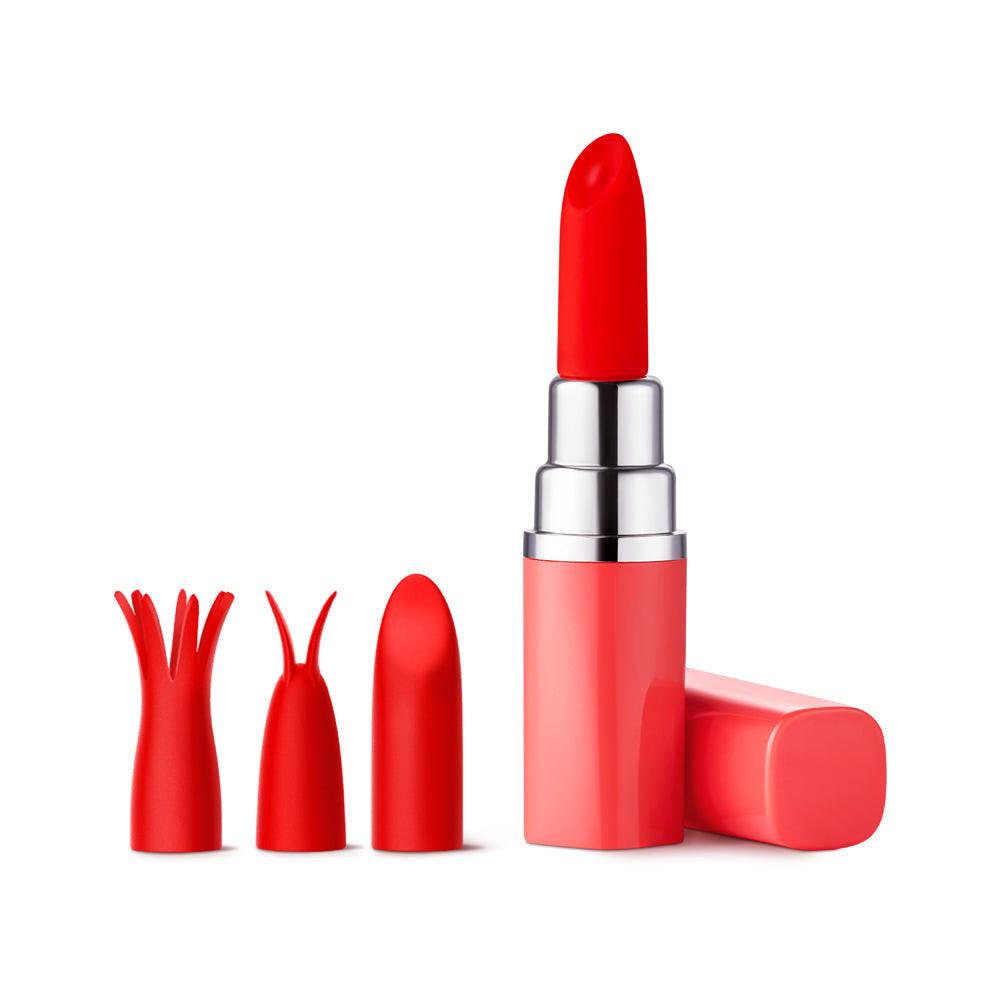 Luv Inc. Lipstick Vibrator w/4 Heads - Coral