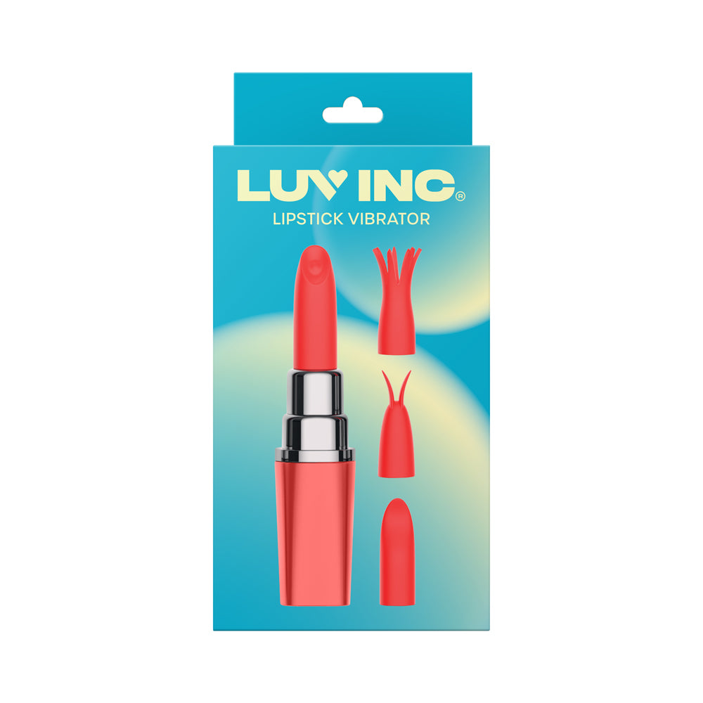 Luv Inc. Lipstick Vibrator w/4 Heads - Coral
