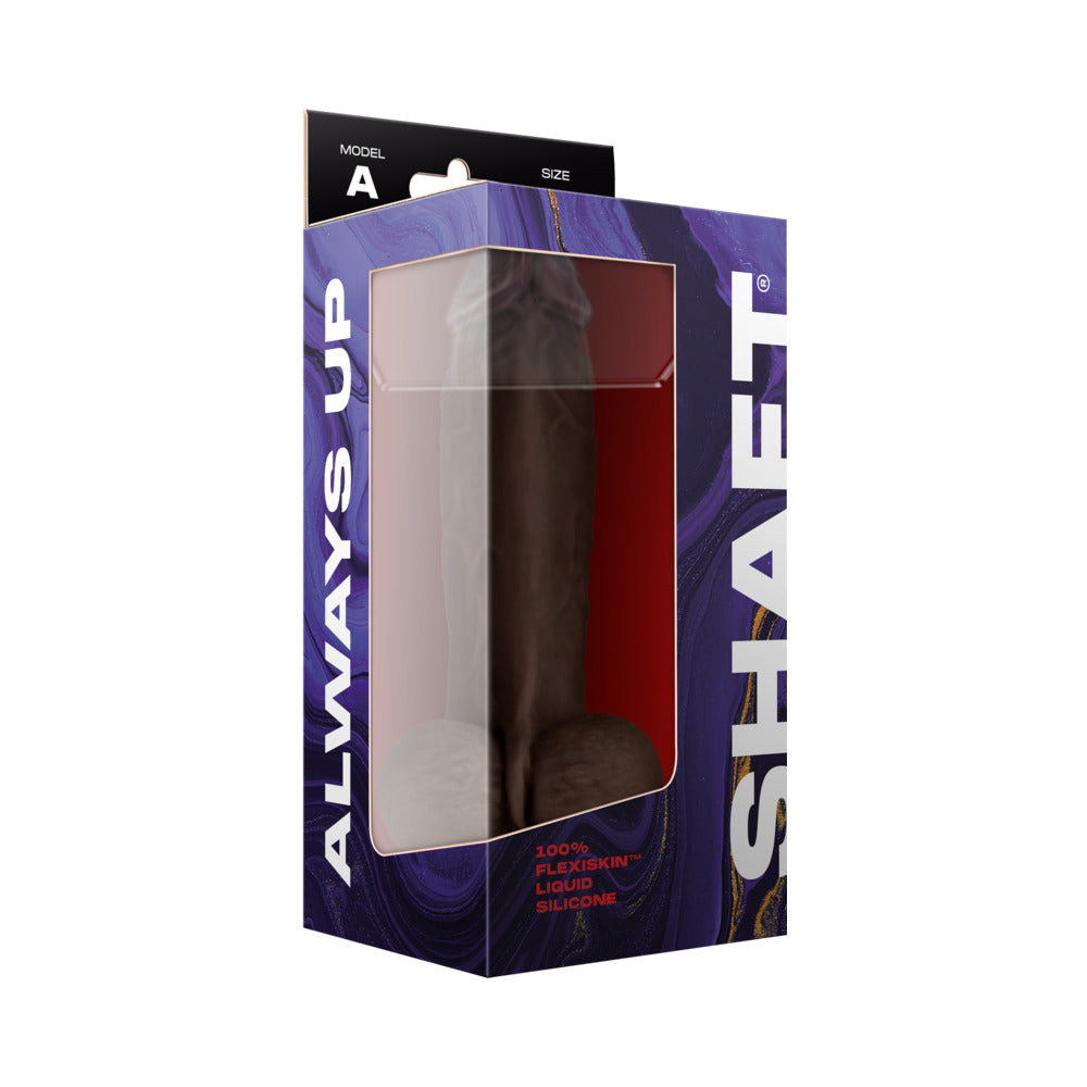 Shaft Model A Flexskin Liquid Silicone 8.5" Dong w/Balls - Mahogany