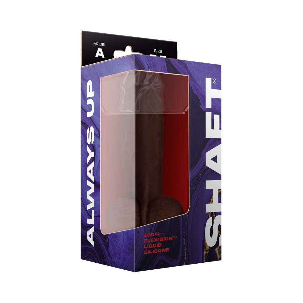 Shaft Model A Flexskin Liquid Silicone 7.5" Dong w/Balls - Mahogany