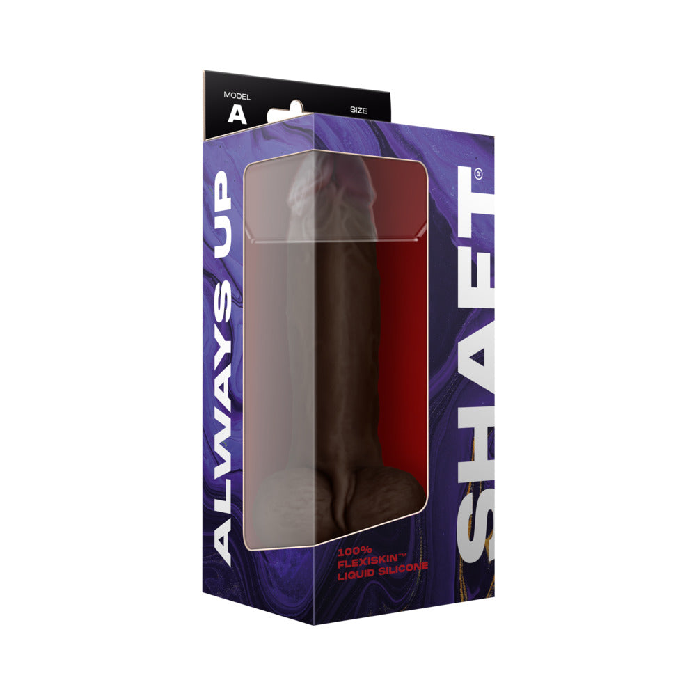Shaft Model A Flexskin Liquid Silicone 9.5" Dong w/Balls - Mahogany