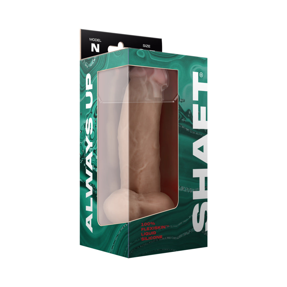 Shaft Model N Flexskin Liquid Silicone 8.5" Side Curve Dong w/Balls - Pine