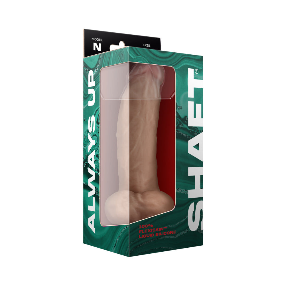 Shaft Model N Flexskin Liquid Silicone 9.5" Side Curve Dong w/Balls - Pine
