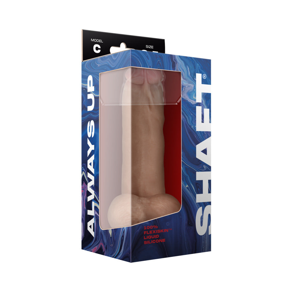 Shaft Model C Flexskin Liquid Silicone 8.5" Curved Dong w/Balls - Pine