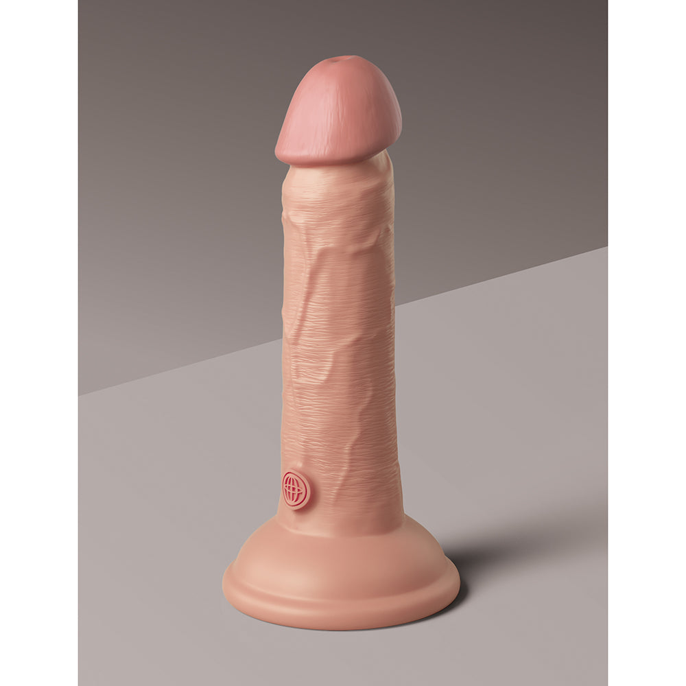 King Cock Elite Dual Density Silicone Cock-Light 6"