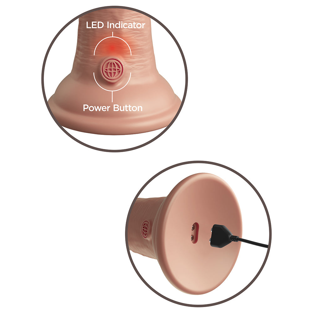 King Cock Elite Dual Density Vibe Silicone Cock-Light 6"