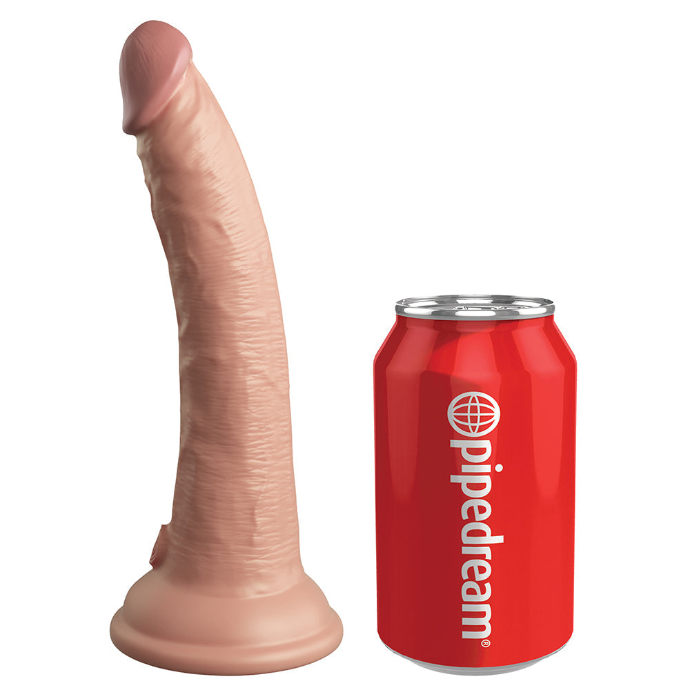 King Cock Elite Dual Density Vibe Silicone Cock-Light 7"