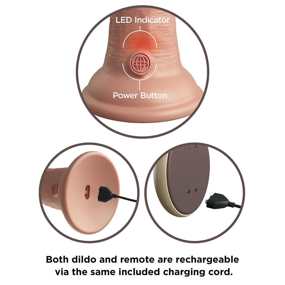 King Cock Elite Dual Density Vibe Silicone Cock-Light 9"