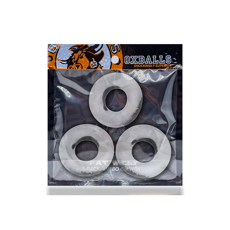 Oxballs Fat Willy 3 Pack Jumbo Cock Rings - Clear