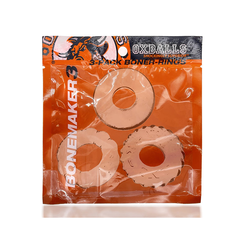 Oxballs Bonemaker 3 Pack Cockring Kit - Clear