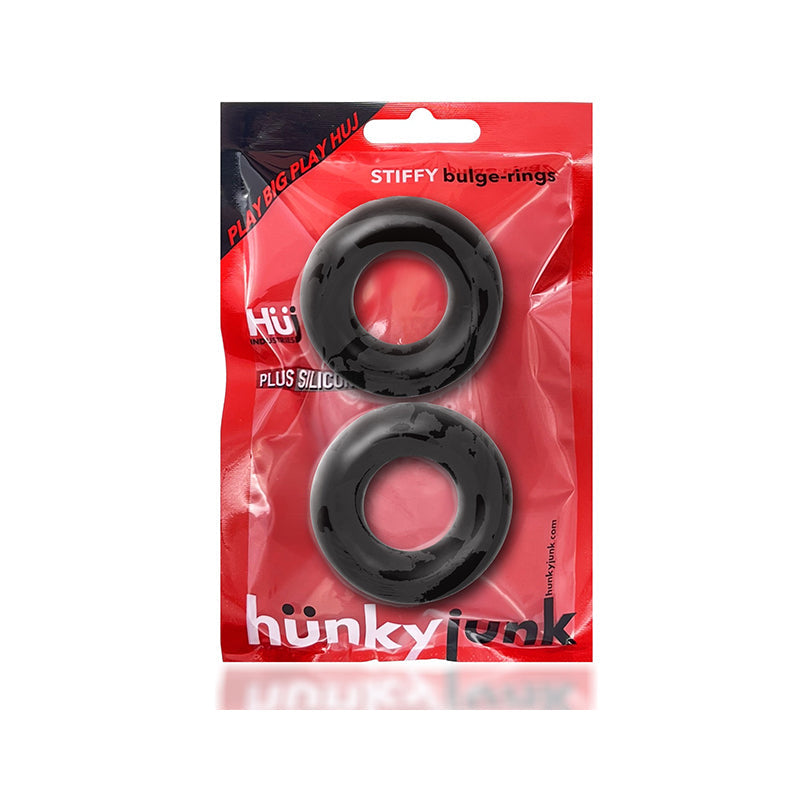 Hunky Junk Stiffy 2 Pack Cockrings - Tar Ice