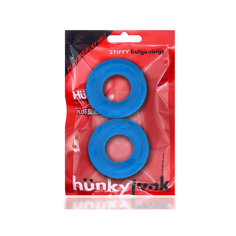 Hunky Junk Stiffy 2 Pack Cockrings - Teal Ice