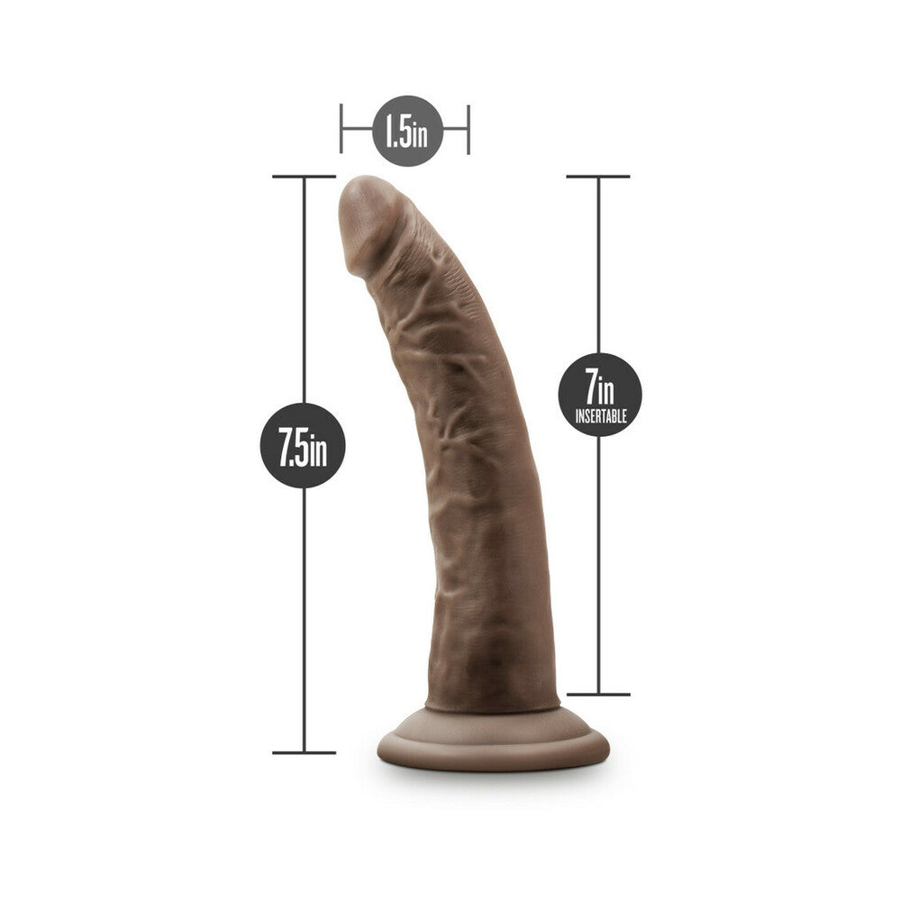 Blush Dr. Skin Glide 7.5" Self Lubricating Dildo - Chocolate