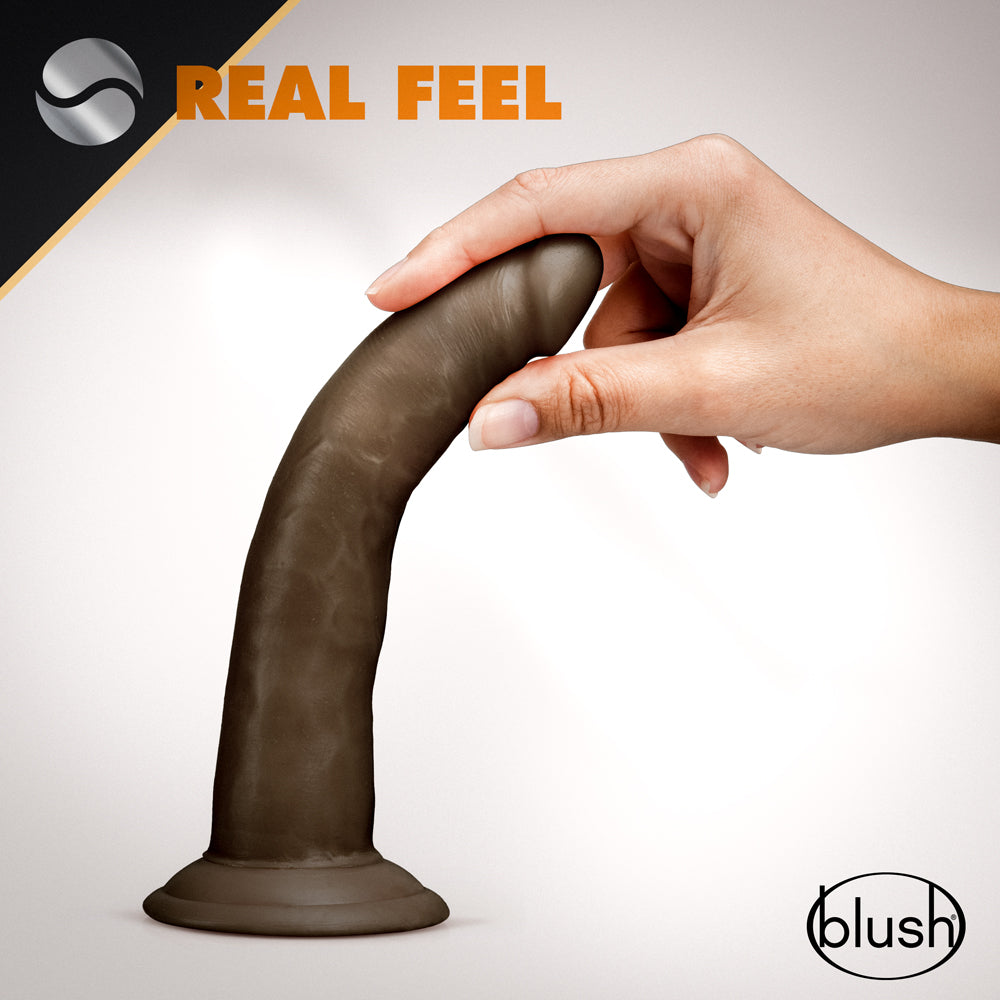Blush Dr. Skin Glide 7.5" Self Lubricating Dildo - Chocolate