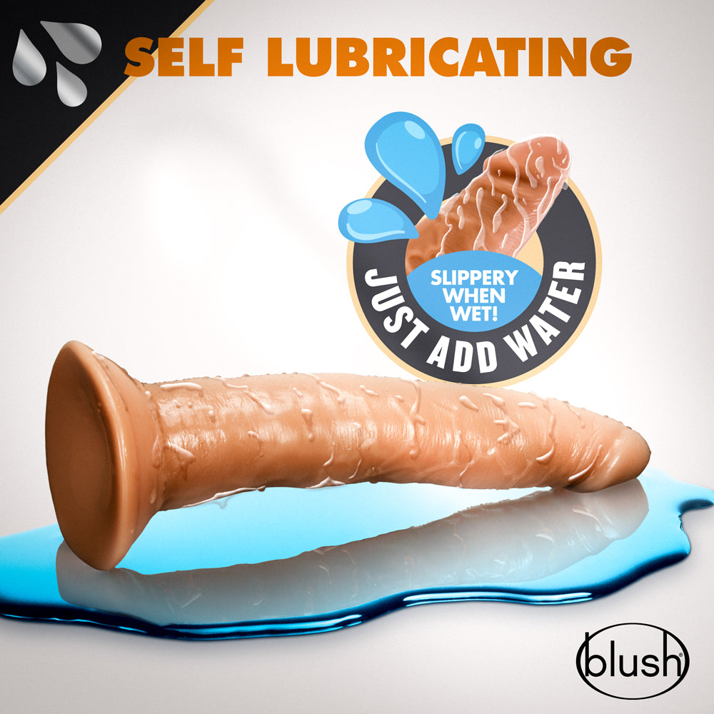 Blush Dr. Skin Glide 7.5" Self Lubricating Dildo - Mocha