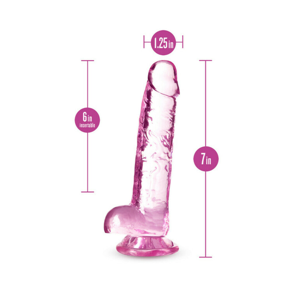 Blush Naturally Yours 7" Crystalline Dildo - Rose