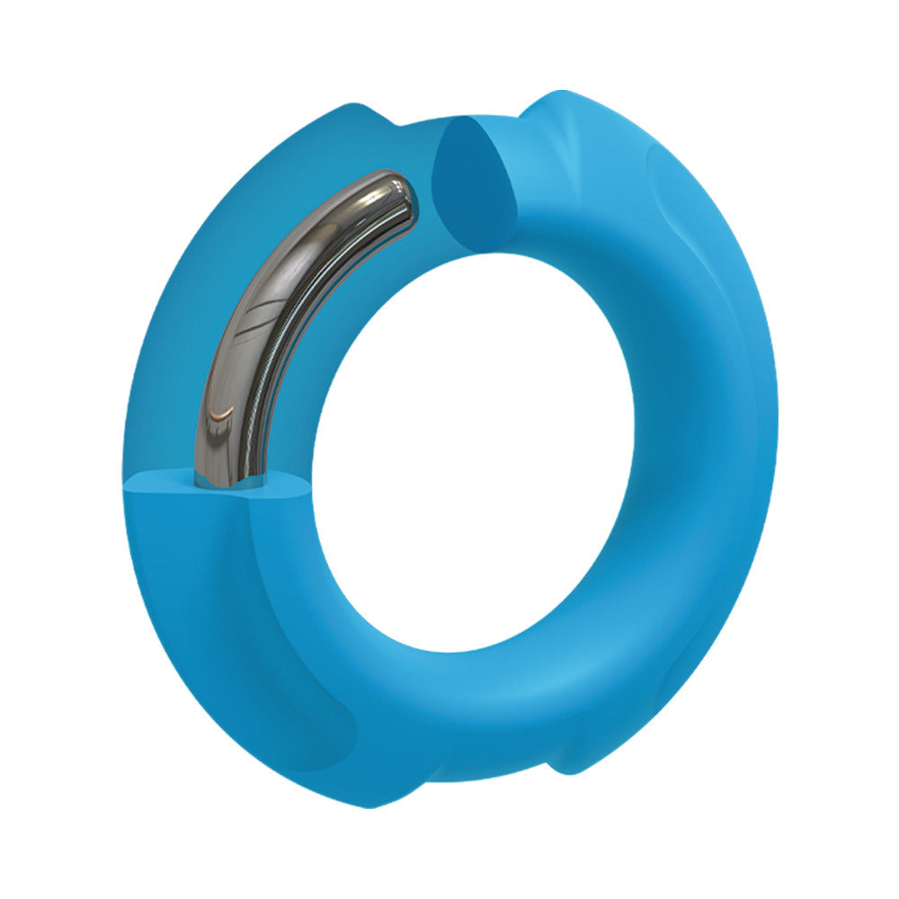 OptiMale FlexiSteel Cock Ring - 35 mm Blue