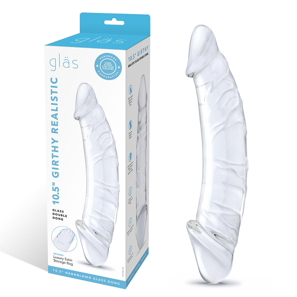 Glas Girthy Realistic Glass Double Dong 10.5"