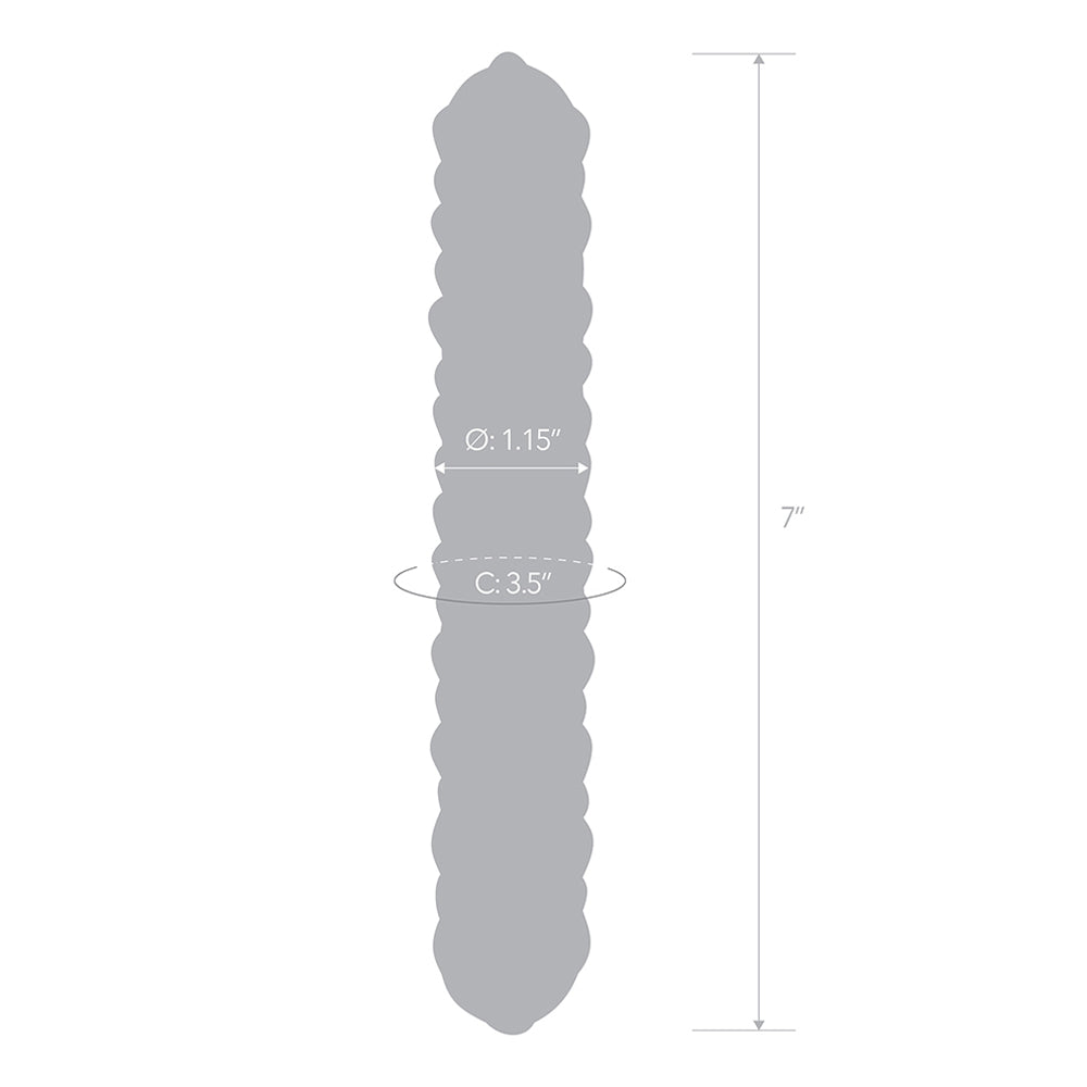 Glas 9" Purple Rose Nubby Glass Dildo - Purple/Pink