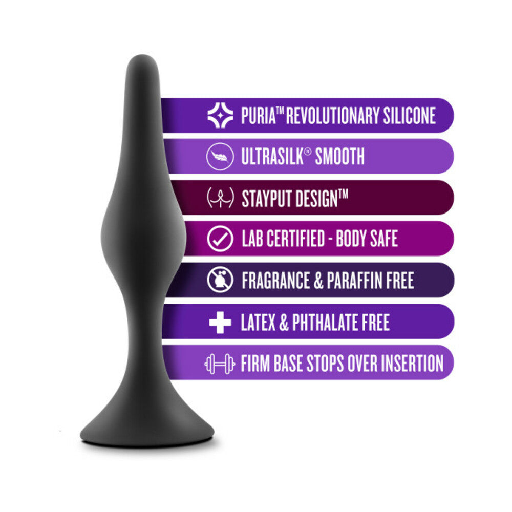 Blush Anal Adventures Platinum Silicone Beginner Plug Kit - Black