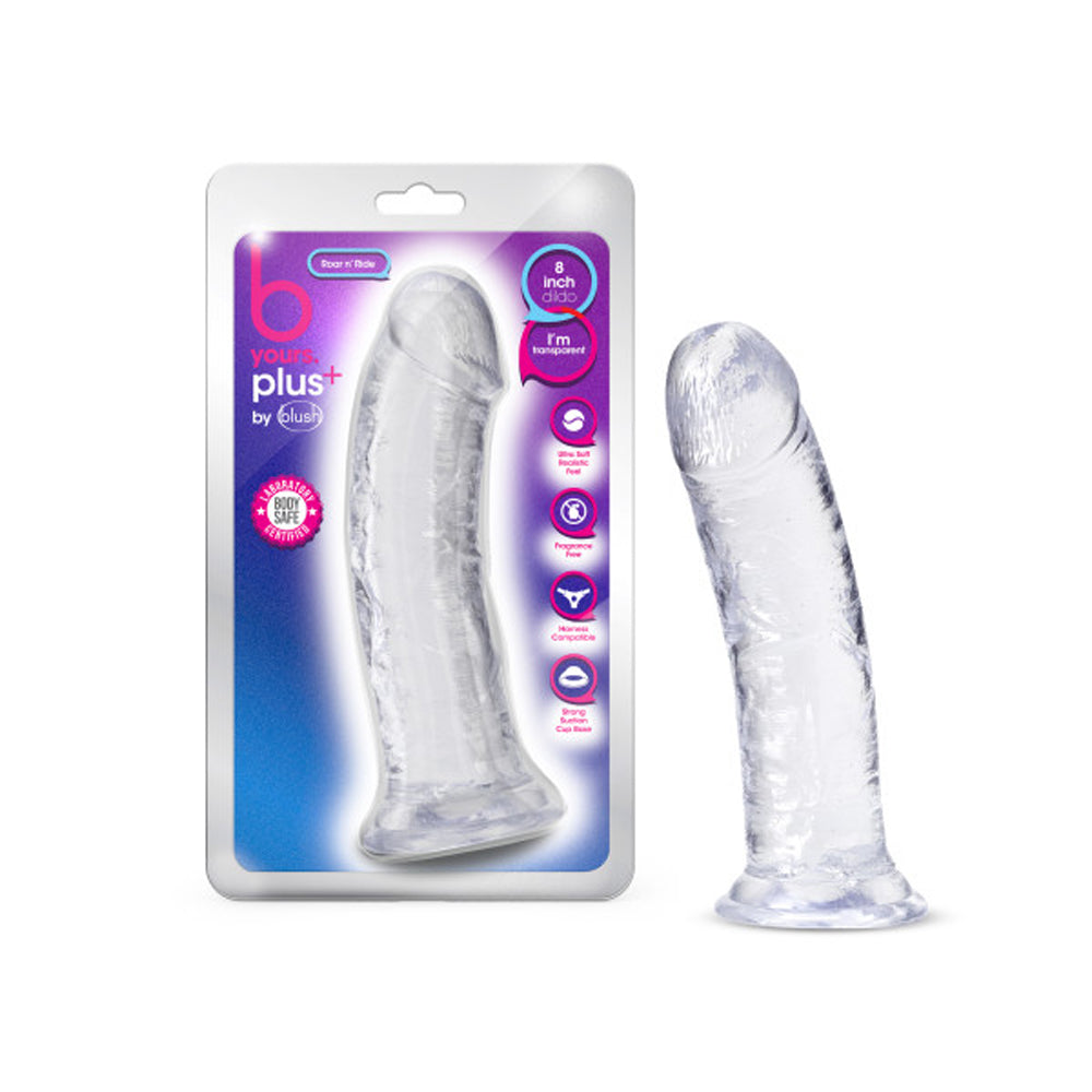 Blush B Yours Plus 8" Roar n Ride Dildo - Clear