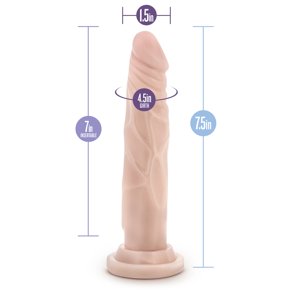 Dr. Skin Silicone Dong with Suction Cup-Dr. Carter Vanilla 7"