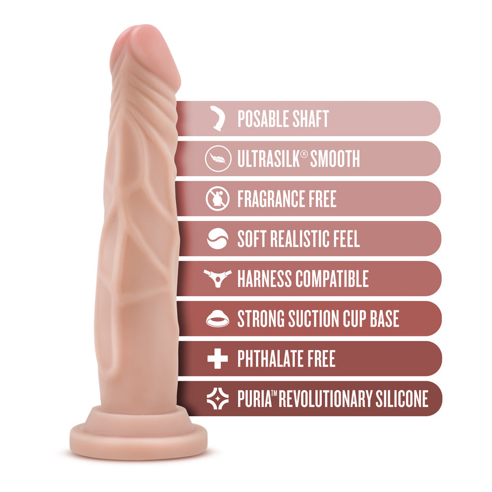 Dr. Skin Silicone Dong with Suction Cup-Dr. Carter Vanilla 7"
