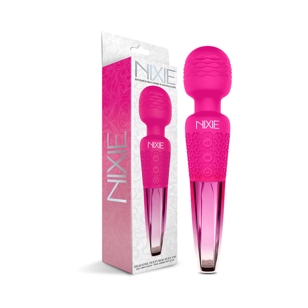 Nixie Rechargeable Wand Massager - Pink Ombre Metallic